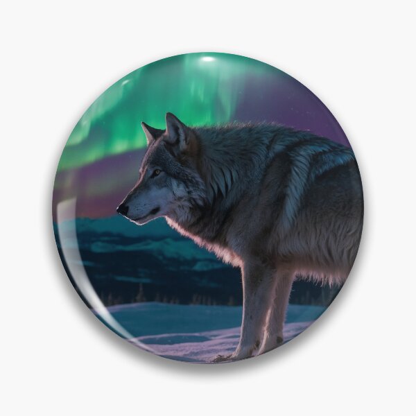 Item preview, Lonely Wolf Beneath the Northern Lights designed and sold by adill72.