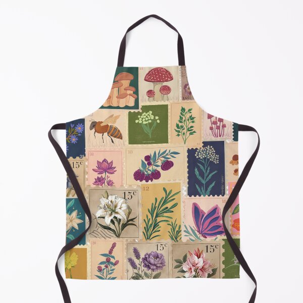 Item preview, Vintage Botanical Stamp Collage Pattern | Cottagecore Flowers, Mushrooms & Butterfly Nature Aesthetic designed and sold by swdesigns714.