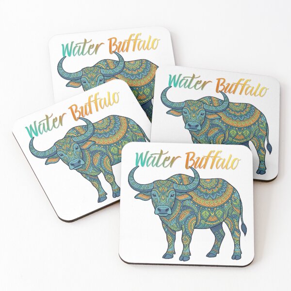 Item preview, Water Buffalo Mandala – Colorful Asian Farm Animal Art designed and sold by ArcticFoxStudio.