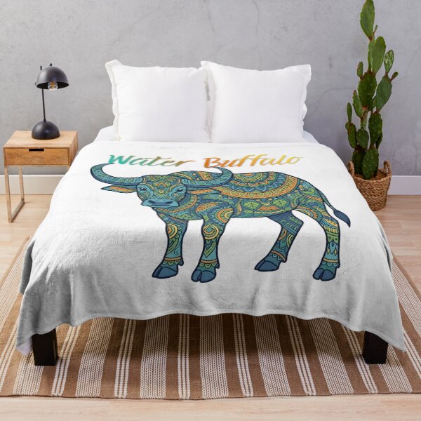 Item preview, Water Buffalo Mandala – Colorful Asian Farm Animal Art designed and sold by ArcticFoxStudio.