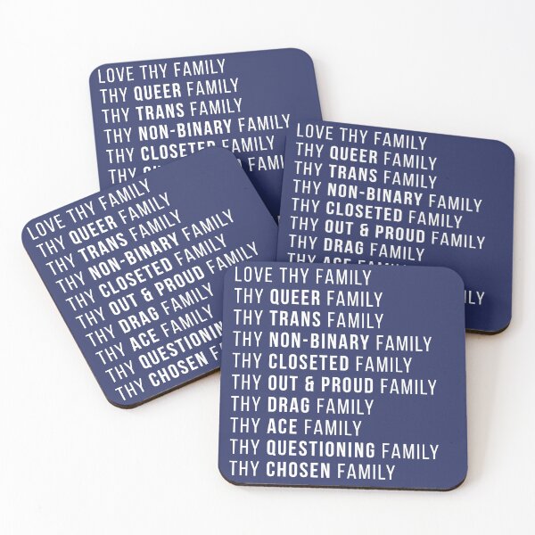 Item preview, Minimalist Typography Love Thy Queer Family LGBTQ+ Pride Gift for Chosen Family & Allies designed and sold by The Queer Designer.