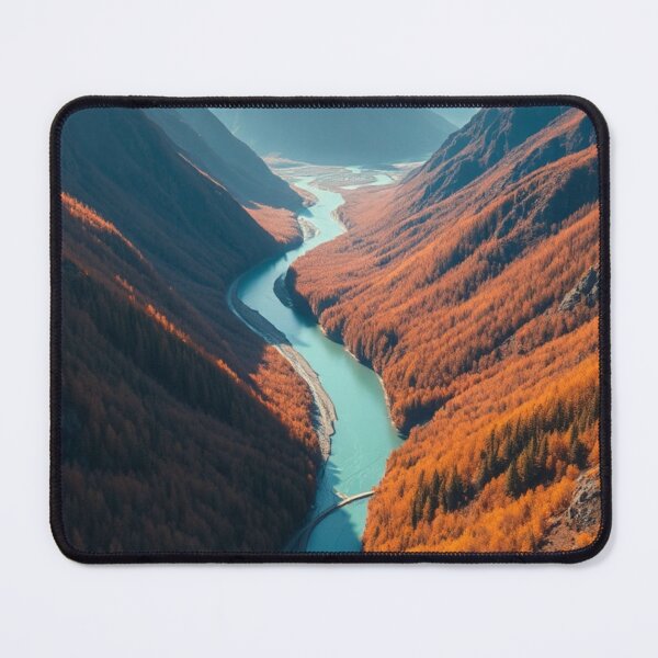 Item preview, Aerial View of Alpine River and Autumn Forest designed and sold by Vida e Arte.
