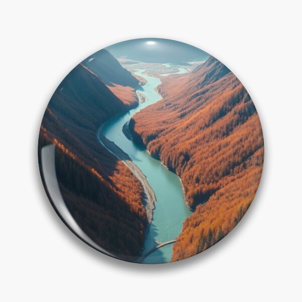 Item preview, Aerial View of Alpine River and Autumn Forest designed and sold by Vida e Arte.
