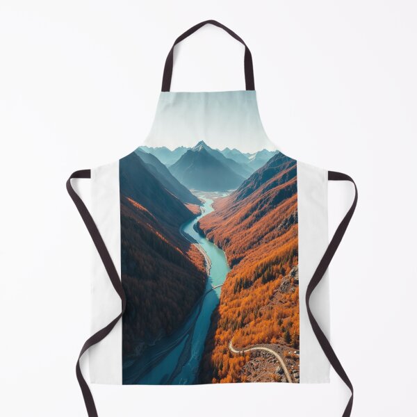 Item preview, Aerial View of Alpine River and Autumn Forest designed and sold by Vida e Arte.