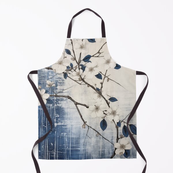 Item preview, Wabi sabi and japandi inspired slate blue spring blossom designed and sold by filigreedigital.