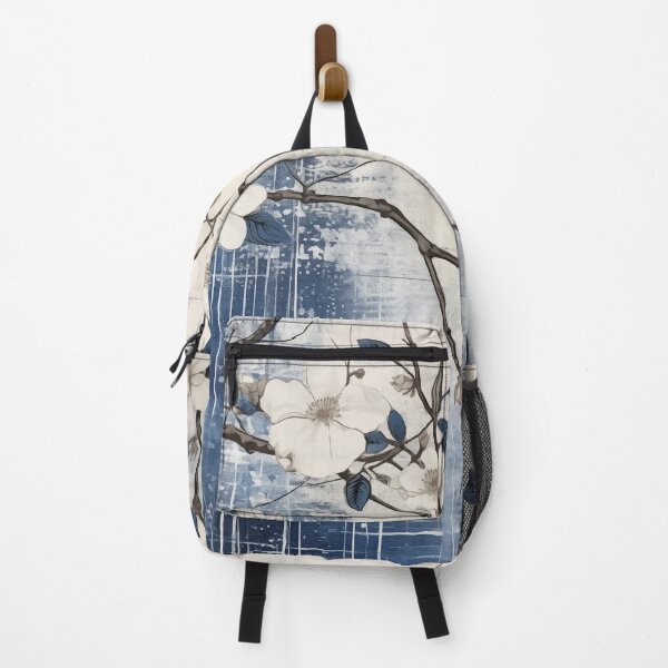 Item preview, Wabi sabi and japandi inspired slate blue spring blossom designed and sold by filigreedigital.