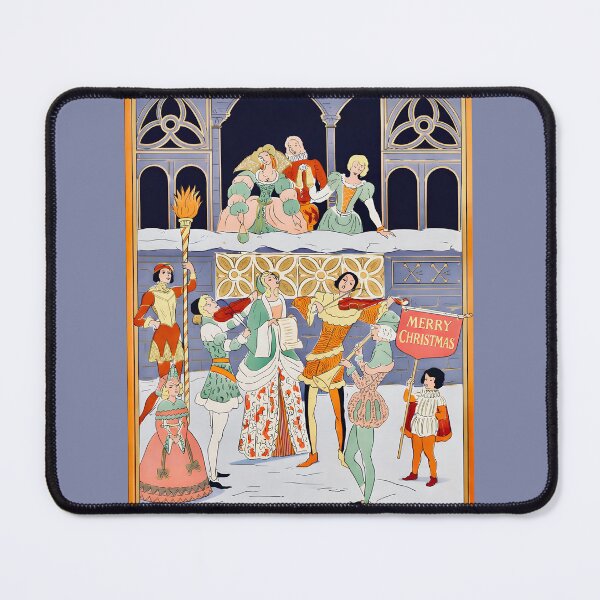 Item preview, Medieval Christmas Celebration Illustration | Vintage Renaissance Holiday Festival Art | Merry Christmas Banner Historic Print designed and sold by EmiliaBassano.