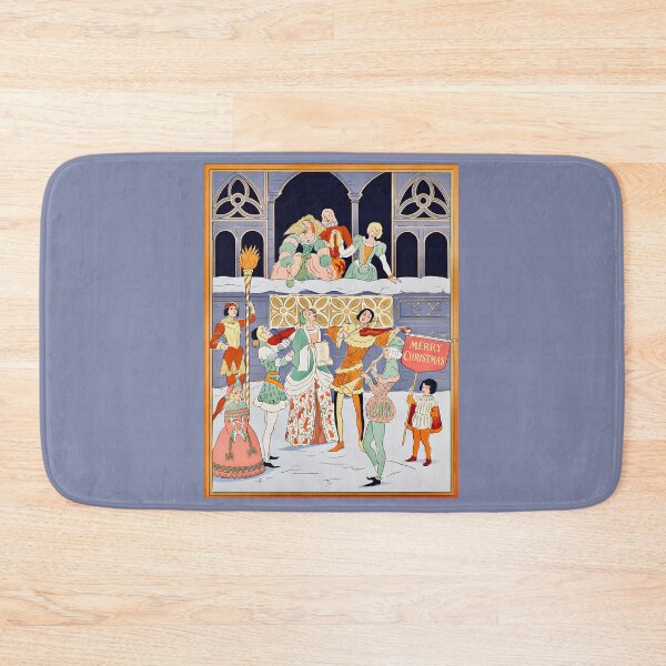 Item preview, Medieval Christmas Celebration Illustration | Vintage Renaissance Holiday Festival Art | Merry Christmas Banner Historic Print designed and sold by EmiliaBassano.