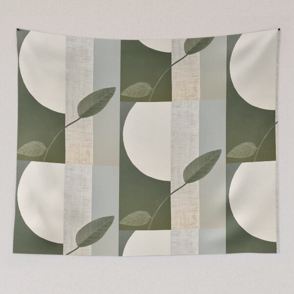 Item preview, Wabisabi and japandi inspired abstract minimalist sage herb designed and sold by filigreedigital.