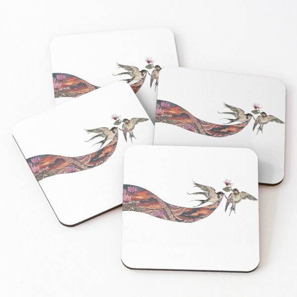 Item preview, Two Swallows Beneath the Cyclamen Sunset designed and sold by CalyCollab.