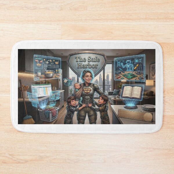 Item preview, The Safe Harbor - Cyberpunk Super Mom 2077 designed and sold by Ithaca2077.