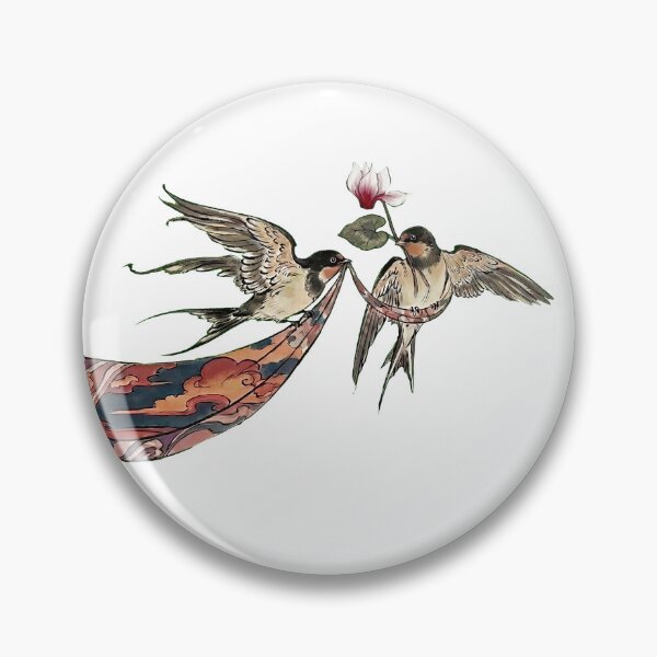 Item preview, Two Swallows Beneath the Cyclamen Sunset designed and sold by CalyCollab.