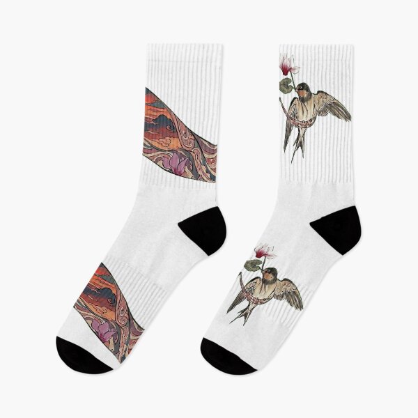 Item preview, Two Swallows Beneath the Cyclamen Sunset designed and sold by CalyCollab.
