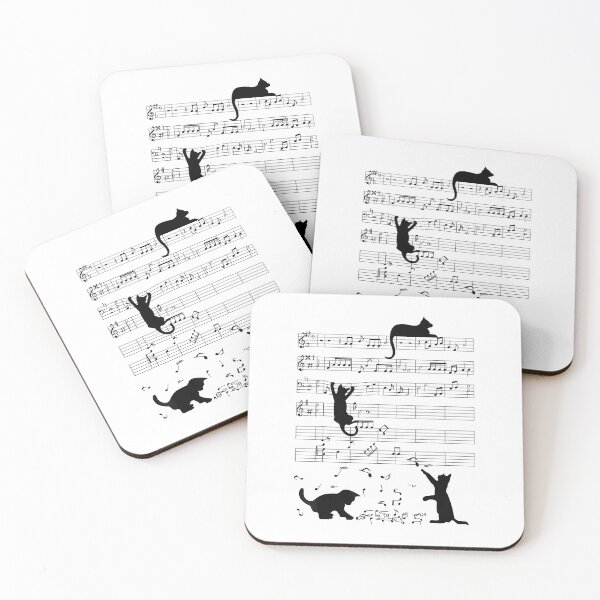 Item preview, Cute Cat Kitty Playing Music Note Clef Musician Art Small designed and sold by Goleon12.