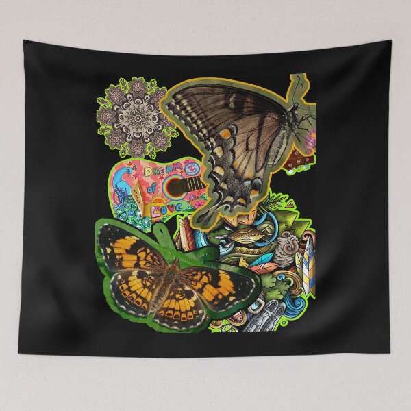 Item preview, Electric Hippy Butterfly // Neon Psychedelia Streetwear Design designed and sold by EarthArtDesigns.