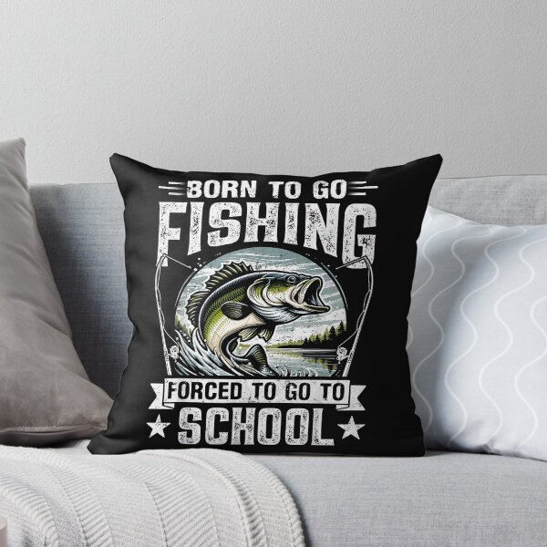 Item preview, Teen Boys Fishing Shirt Forced to Go to School Bass Fish designed and sold by Goleon12.
