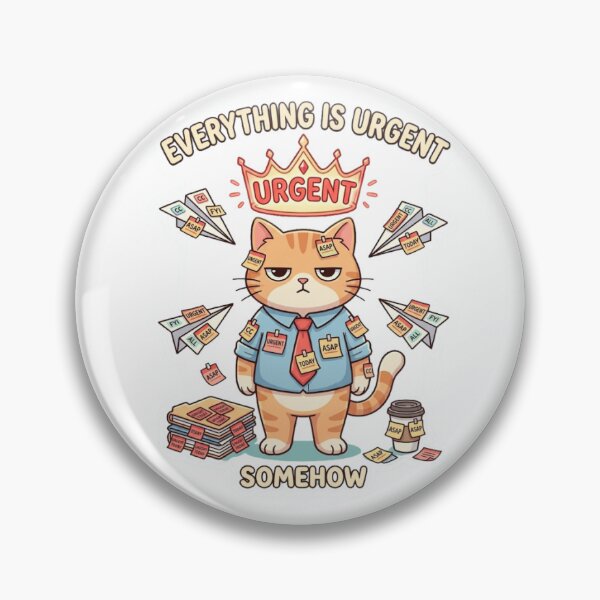 Item preview, Everything Is Urgent Somehow Funny Office Cat Sticker designed and sold by Ktrading | Freedom Design Studio.