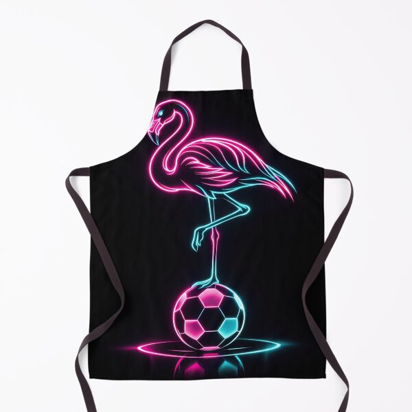 Item preview, Neon Flamingo Balancing Act on a Soccer Ball Miami Host City designed and sold by BrickByDream.