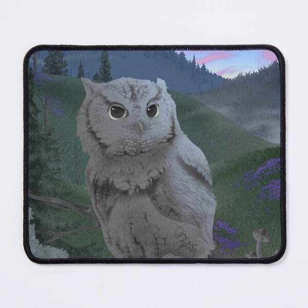 Item preview, Screech Owl in Lupine Mountains designed and sold by JaybirdArtCreations.