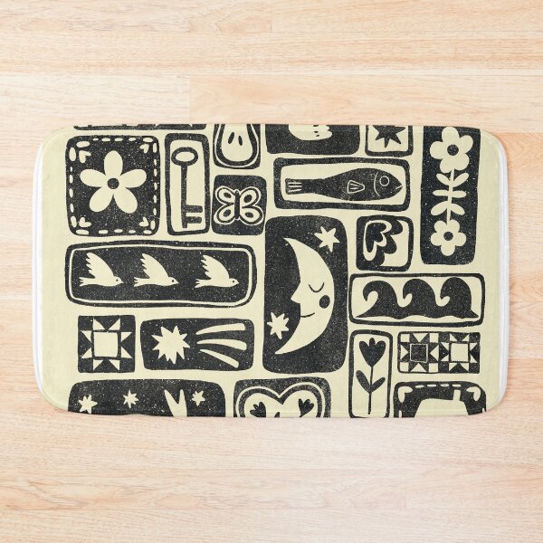 Item preview, Patchwork Of Home Linocut designed and sold by KitschByKate.