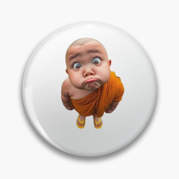 Item preview, Funny Baby Monk Cute Meme Face Cartoon Zen Kid Humor Design designed and sold by ArminGreen.
