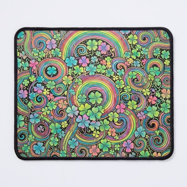 Item preview, Swirly Watercolor Painted Shamrocks and Rainbows designed and sold by BeJolley.