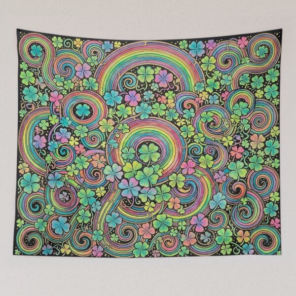 Item preview, Swirly Watercolor Painted Shamrocks and Rainbows designed and sold by BeJolley.