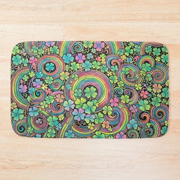 Item preview, Swirly Watercolor Painted Shamrocks and Rainbows designed and sold by BeJolley.