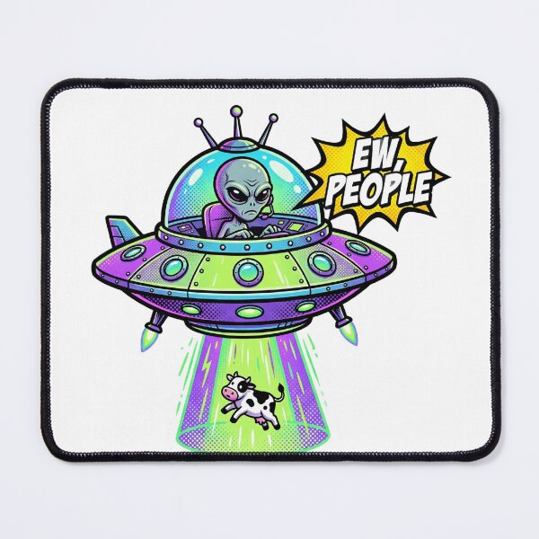 Item preview, Ew People Sarcastic Retro 50s Alien UFO Abduction designed and sold by Retro Mood Co.
