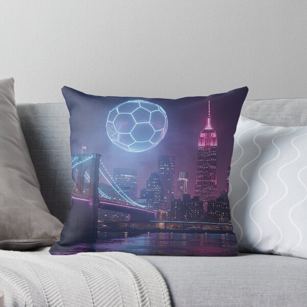 Item preview, Futuristic Soccer Ball Over Cityscape New York  Host City for The World Cup designed and sold by BrickByDream.