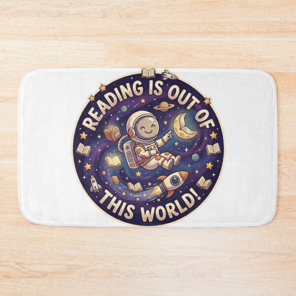 Item preview, Reading Is Out Of This World - Cute Astronaut Space Library Badge designed and sold by Wear Sculpt.