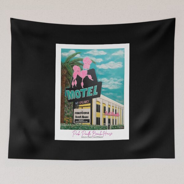 Item preview, Pink Poodle Beach House Gold Coast Australia print by Juliet Grace designed and sold by imagineinkgc.