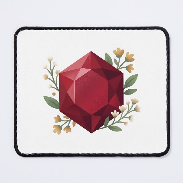 Item preview, A large red gemstone surrounded by small flowers on transparent background designed and sold by Creative88Art.