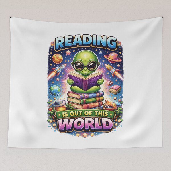 Item preview, Reading Is Out of This World – Cute Alien Book Lover Design designed and sold by Wear Sculpt.