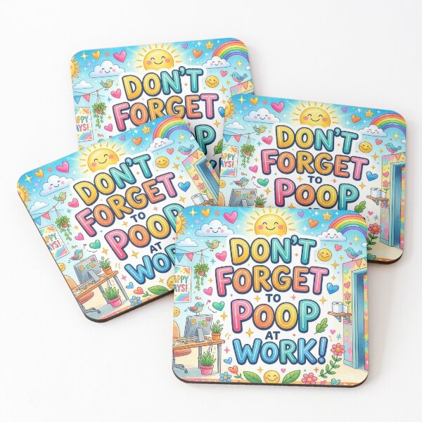 Item preview, Don't Forget to Poop at Work Bright Whimsical Office Restroom designed and sold by Terry Bain.