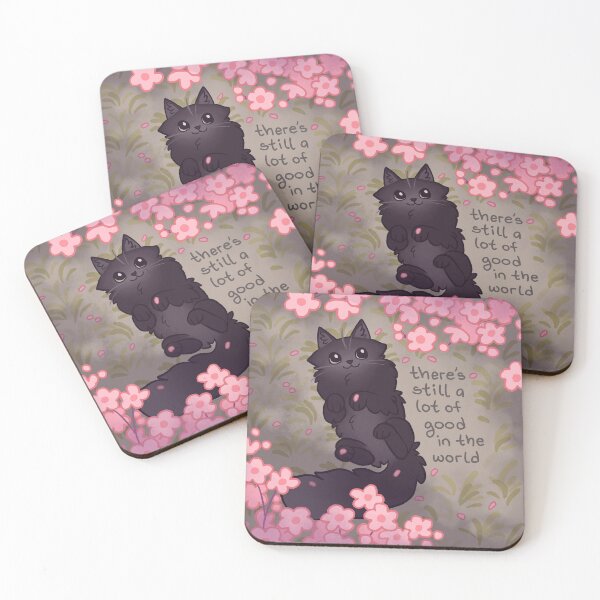 Item preview, "There's Still a Lot of Good" Black Cat and Cherry Blossoms designed and sold by thelatestkate.
