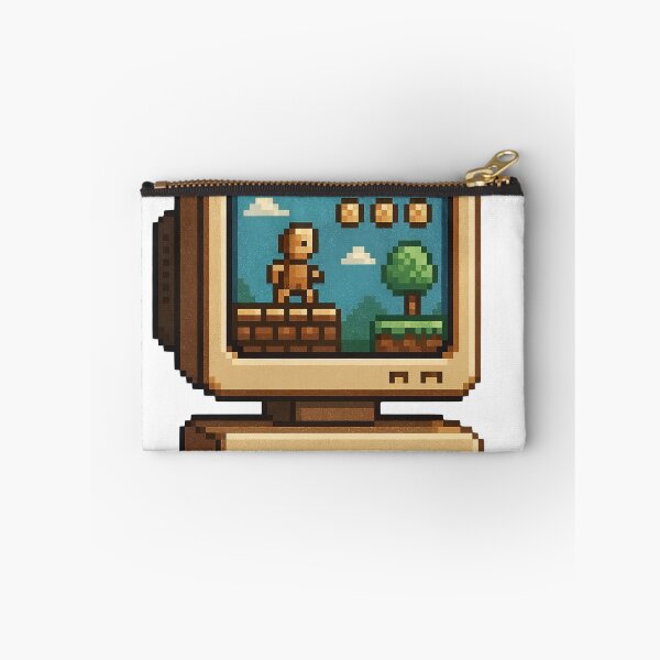 Item preview, A pixelated video game character on an old computer monitor on transparent background designed and sold by Creative88Art.