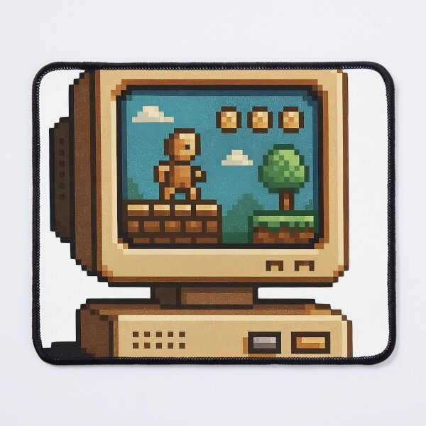 Item preview, A pixelated video game character on an old computer monitor on transparent background designed and sold by Creative88Art.