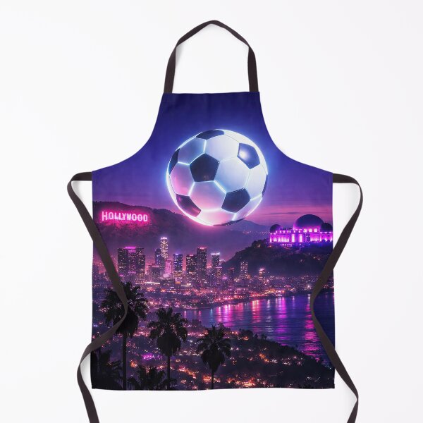 Item preview, Futuristic Soccer Ball Over Los Angeles Cityscape Host of the World Cup designed and sold by BrickByDream.