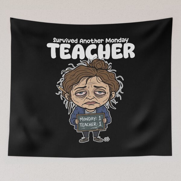 Item preview, TEACHER - SURVIVED ANOTHER MONDAY designed and sold by KEF Custom.