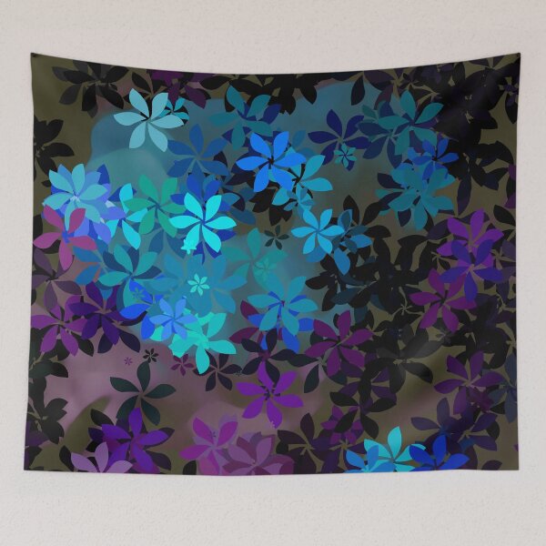Item preview, Mystical Blue and Purple Flower Garden designed and sold by MoodyMuseArt.