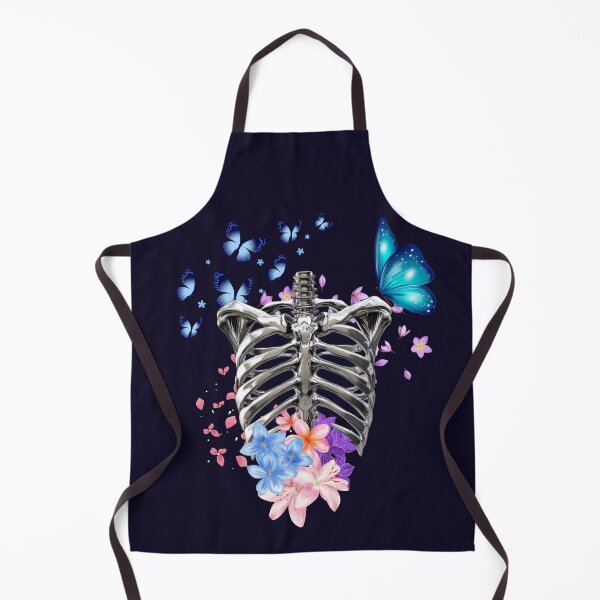 Item preview, Skeleton Ribcage with Blooming Flowers and Butterflies - Nature Goth Art designed and sold by VibeArtShop.