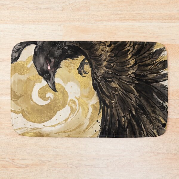 Item preview, Sumie Crow with Golden Clouds designed and sold by CalyCollab.