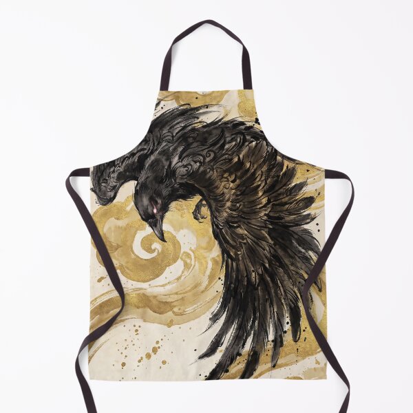 Item preview, Sumie Crow with Golden Clouds designed and sold by CalyCollab.