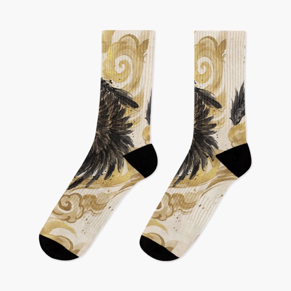 Item preview, Sumie Crow with Golden Clouds designed and sold by CalyCollab.