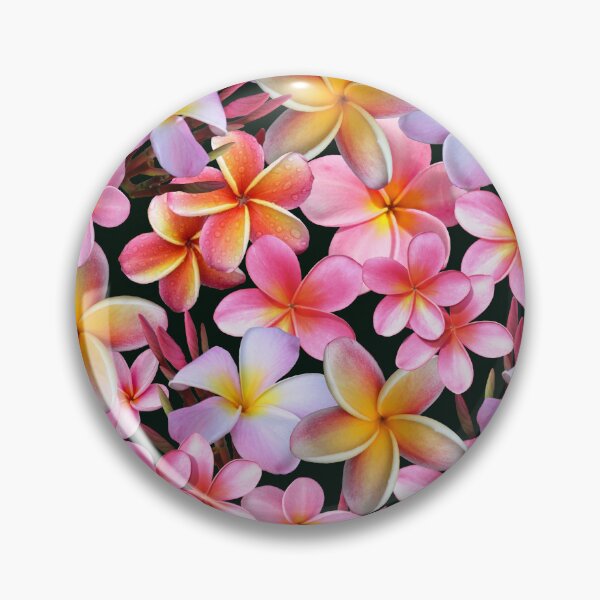 Item preview, Pink Plumeria Flowers on Dark designed and sold by MoodyMuseArt.