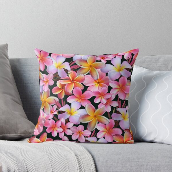 Item preview, Pink Plumeria Flowers on Dark designed and sold by MoodyMuseArt.