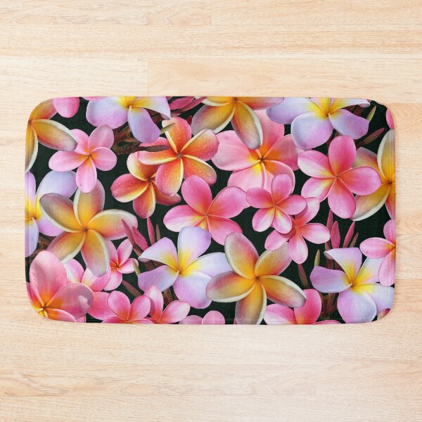 Item preview, Pink Plumeria Flowers on Dark designed and sold by MoodyMuseArt.