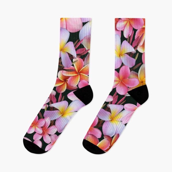 Item preview, Pink Plumeria Flowers on Dark designed and sold by MoodyMuseArt.