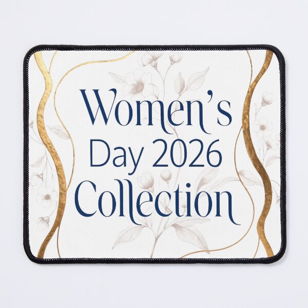 Item preview, A gold and blue logo for Women's Day 2026 Collection on transparent background designed and sold by Creative88Art.
